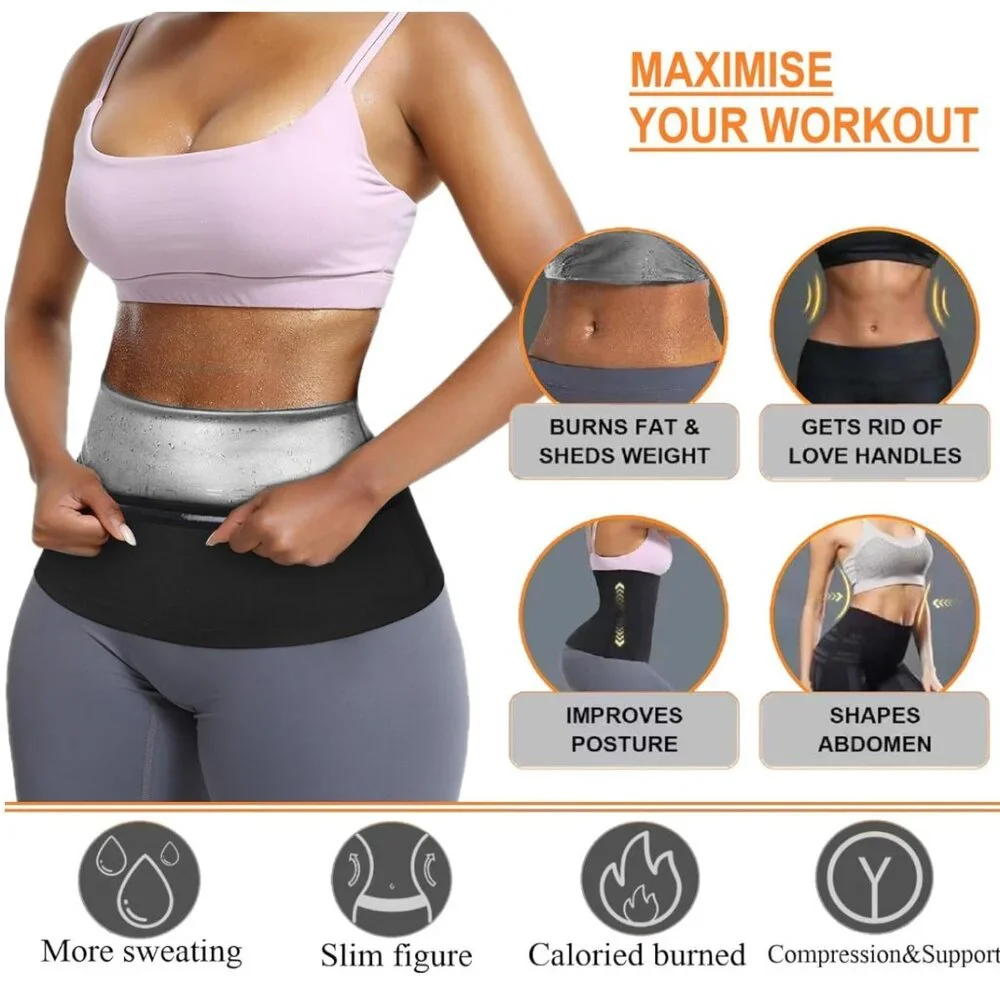 Sweat Band & Waist Trainer for Stomach and Lower Belly - Sauna Waist
